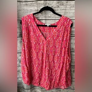🌺Rose & Rhyme coral, pink, batik-like tank, sz 3X